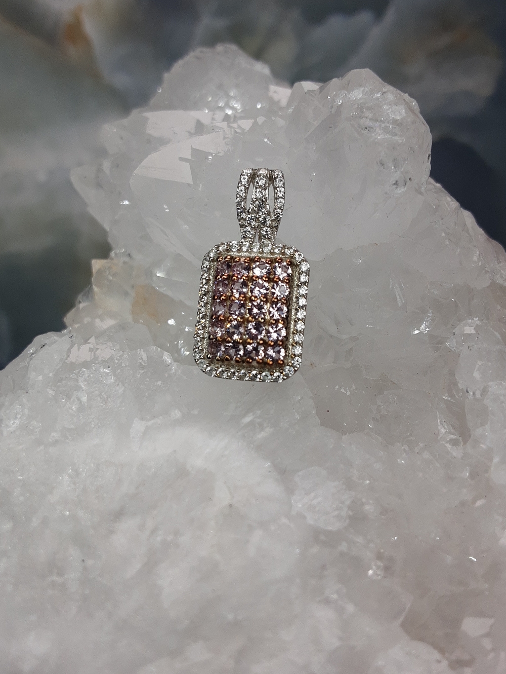 925 Pink Sapphire, Zircon Pendant. PRICE IS FIRM.